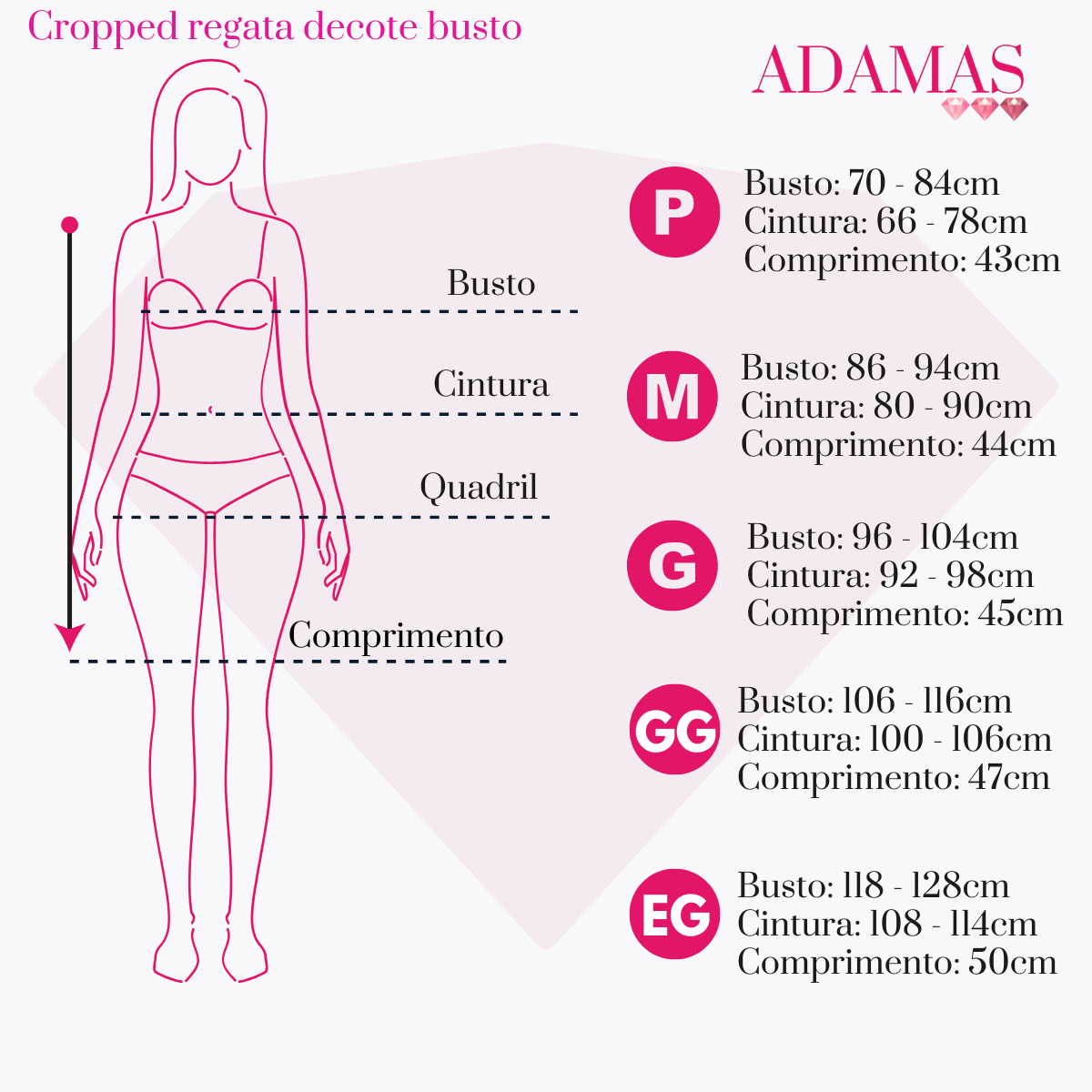 Cropped regata decote busto